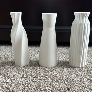 Elegant White Ceramic Vase Set